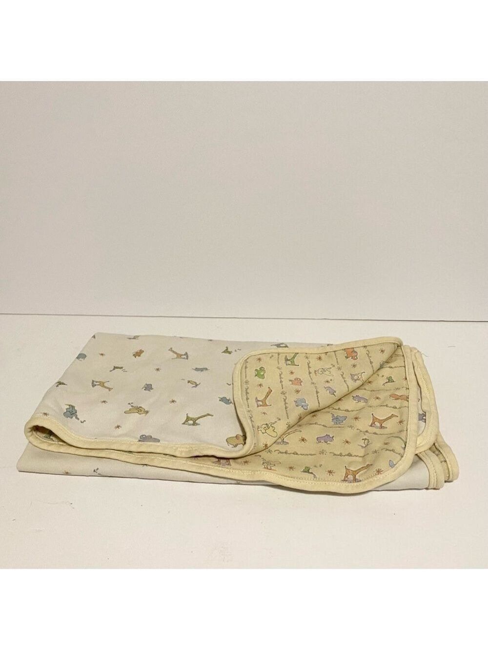 Vintage Carters John Lennon Yellow White Animals Baby Blanket Love Parade Cotton